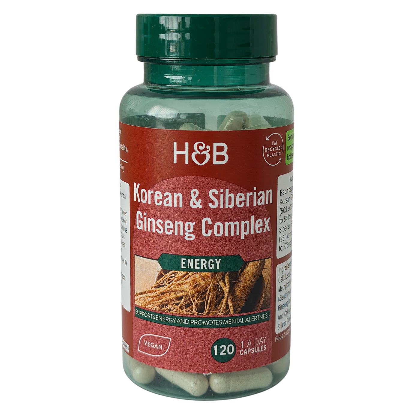 Korean & Siberian Ginseng Complex - 120 vcaps - Holland & Barrett