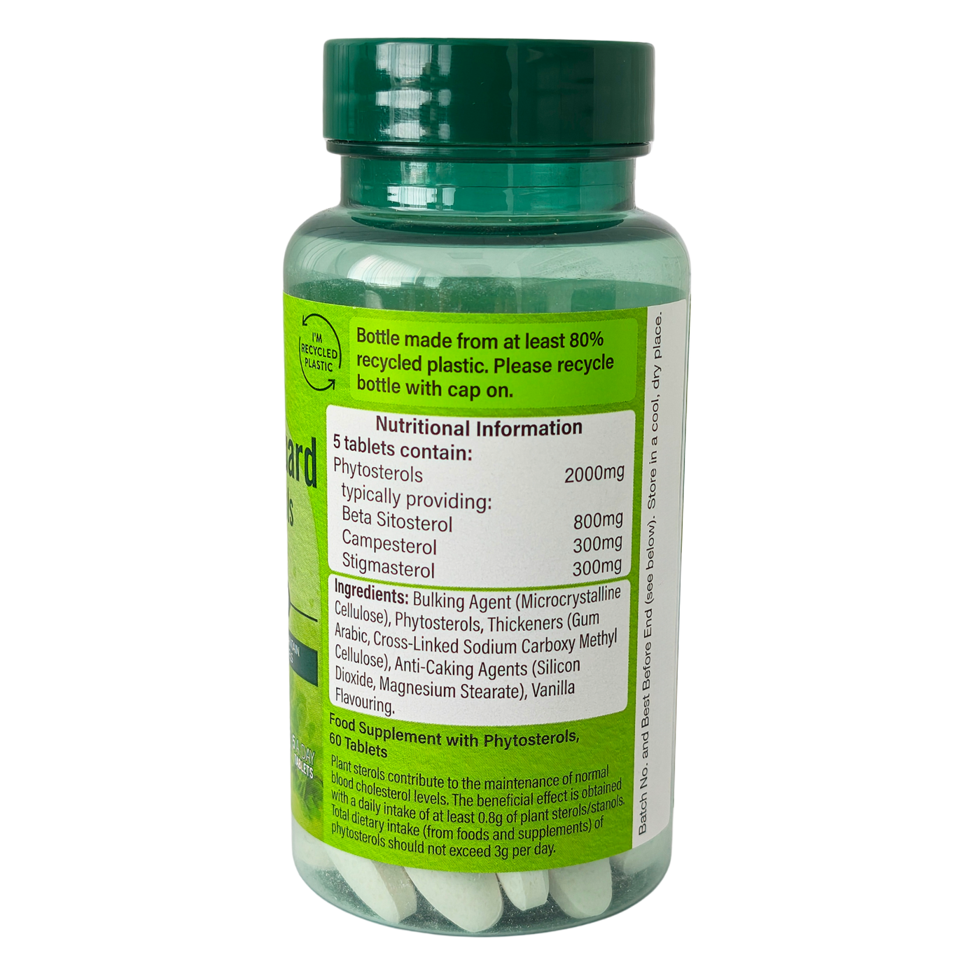 CholestaGuard Plant Sterols, 2000mg - 60 tabs - label - Holland & Barrett