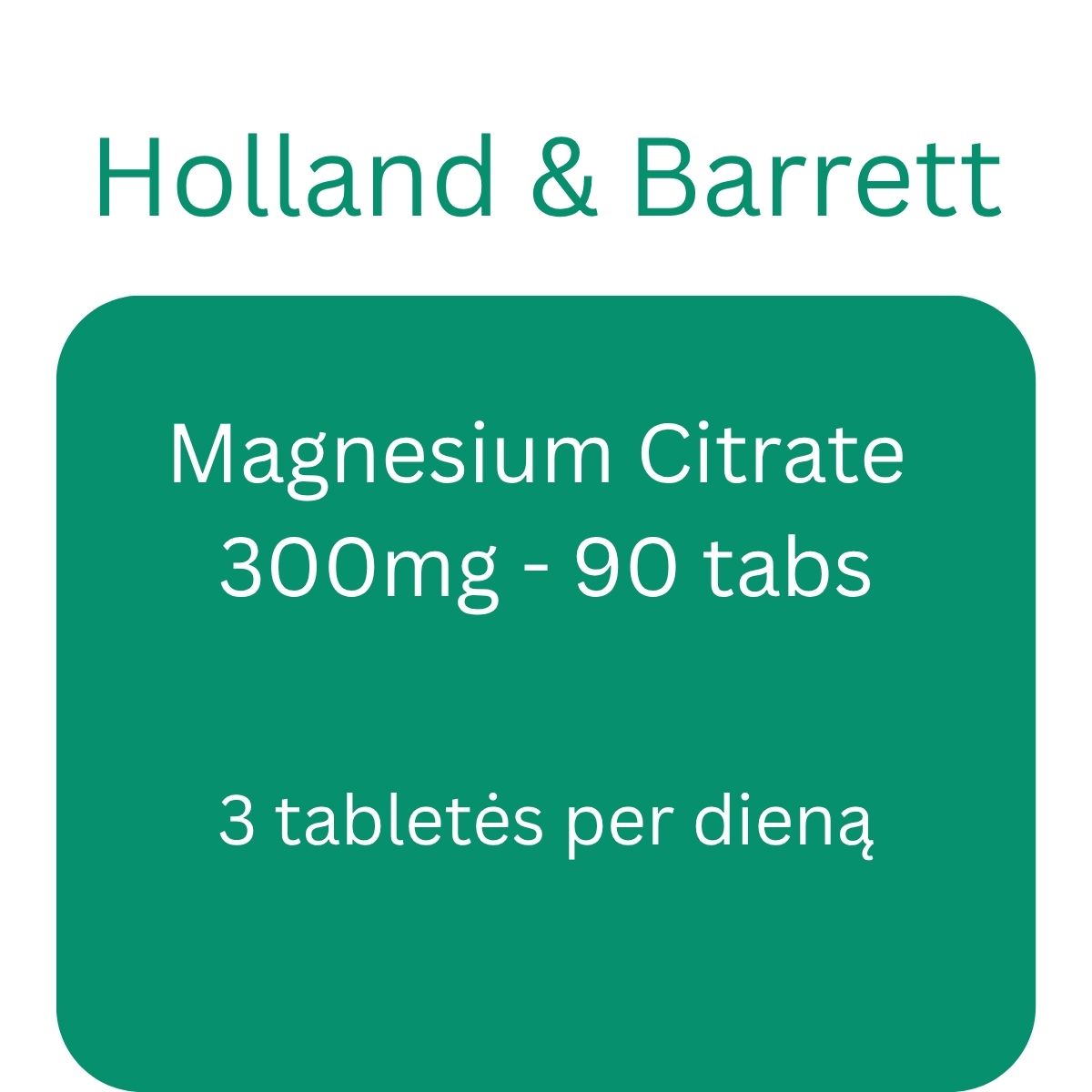 Magnesium Citrate, 300mg - 90 tabs - Holland & Barrett