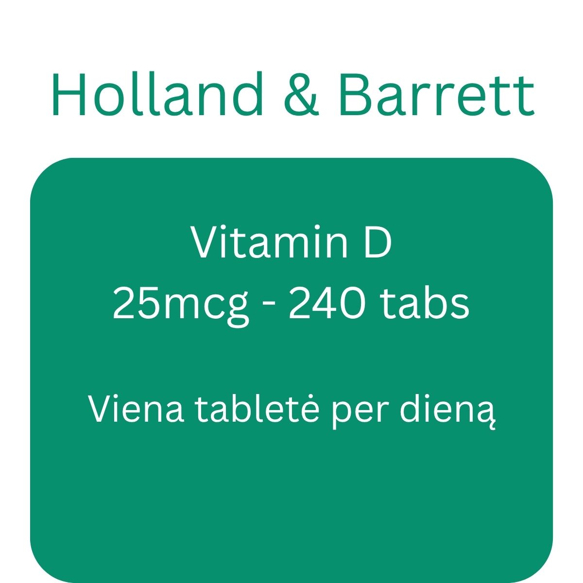 Vitamin D, 25mcg - 240 tabs - Holland & Barrett