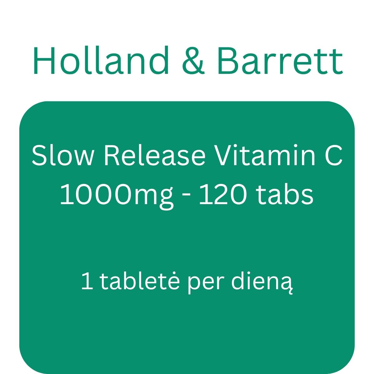 Slow Release Vitamin C, 1000mg - 120 vegan tabs - Holland & Barrett