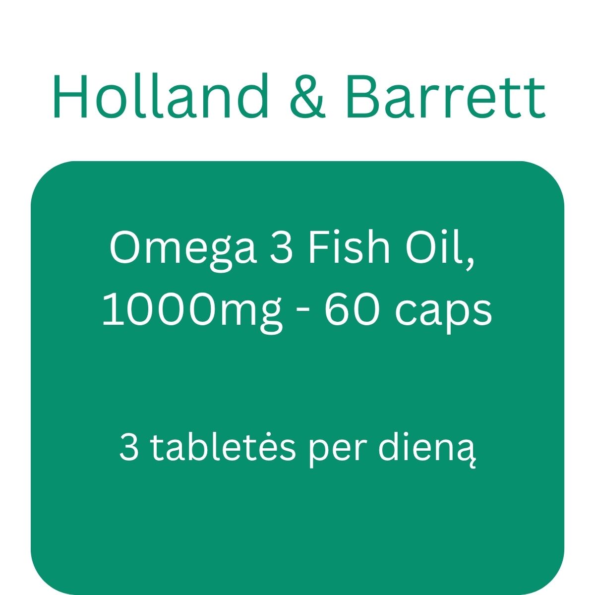 Omega 3 Fish Oil, 1000mg - 60 caps - Holland & Barrett