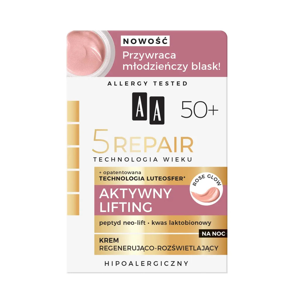 AA Amžiaus Technologija 5Repair 50+ Aktyvus Pakeliantis Naktinis Kremas 50ml - Kosmetika