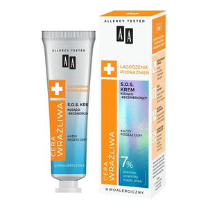 AA jautriai odai raminantis regeneruojantis kremas S.O.S. 50ml - Kosmetika