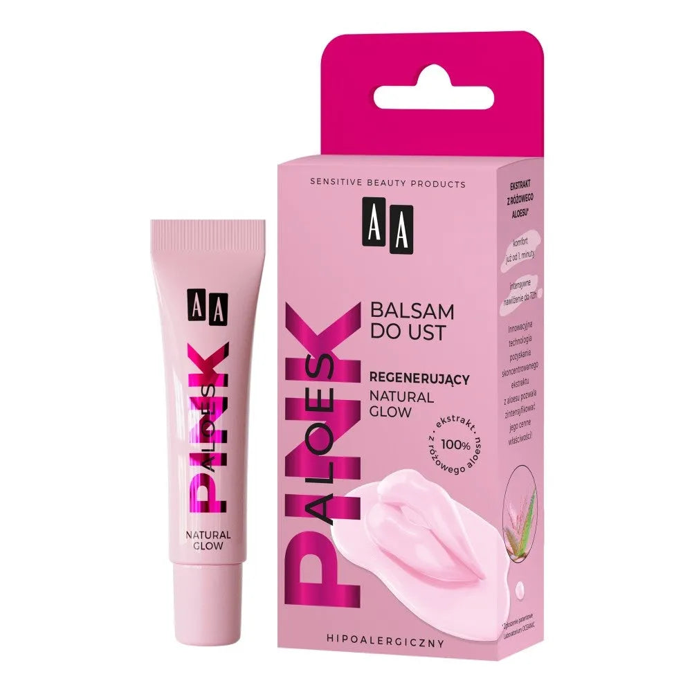 AA Pink Aloe Regeneruojantis Natūralus Spindesys Lūpų Balsamas 10g - Kosmetika