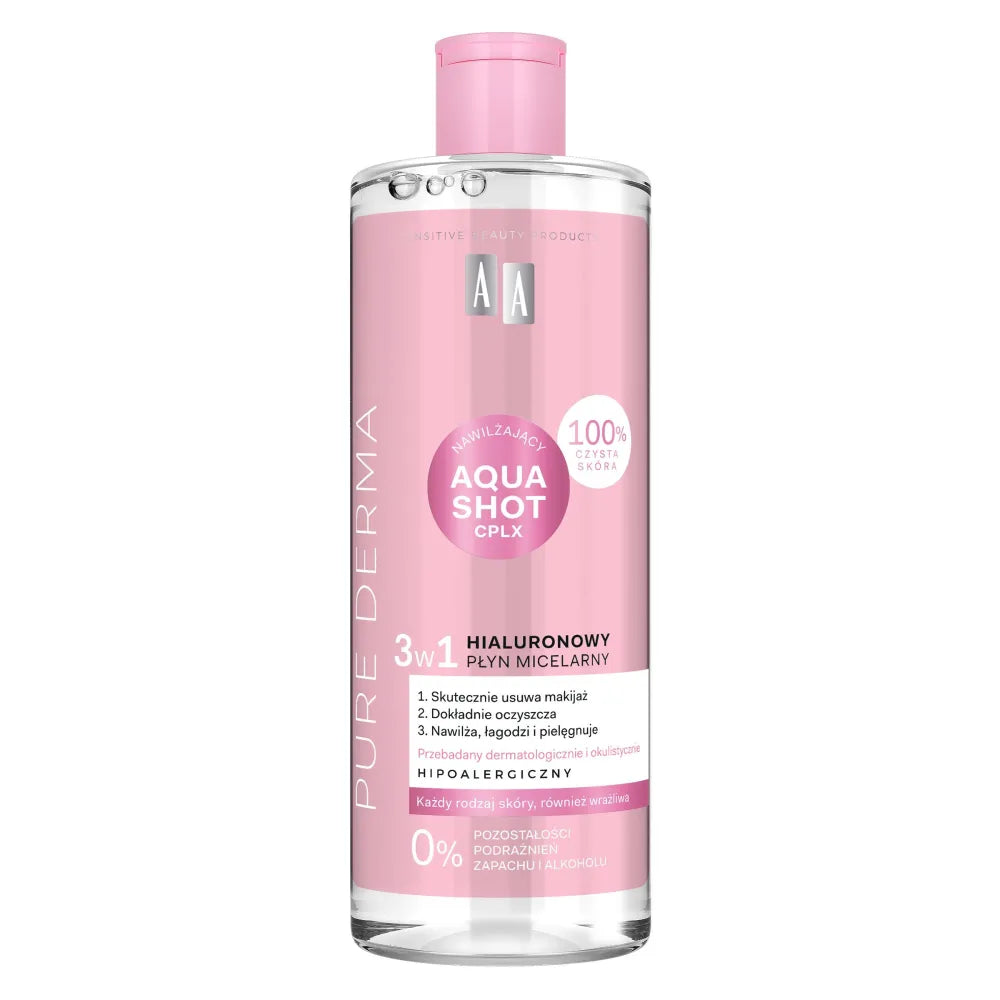 AA Pure Derma Hyaluronic Micellar Skystis 500 ml - Kosmetika