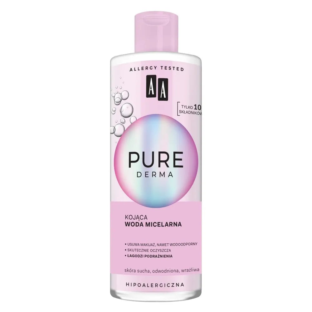 AA Pure Derma Soothing Micellar Water - sausai dehidratuotai jautriai odai 400ml - Kosmetika