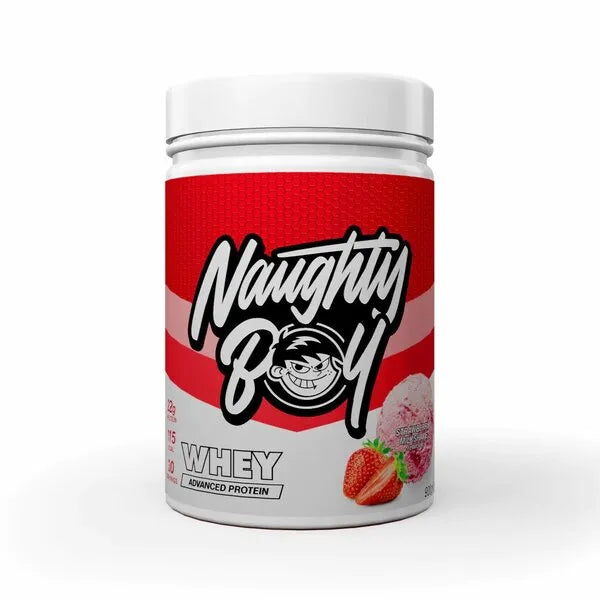 Advanced Whey Strawberry Milkshake - 900g - Naughty Boy - Sporto papildai