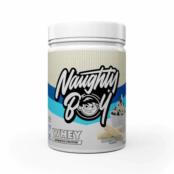 Advanced Whey White Chocolate Cookies & Cream - 900g - Naughty Boy - Sporto papildai