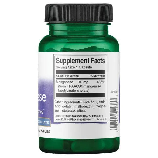 Albion Manganese - 10 mg - N180 - Manganas - Swanson - Papildai