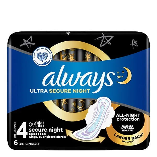 ALWAYS Ultra Sanitary Towels - Secure Night (size 4) 1op.-6 pcs. - Higiena