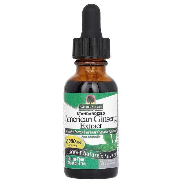 American Ginseng Extract 2000mg - 30 ml - Nature’s Answer - Papildai