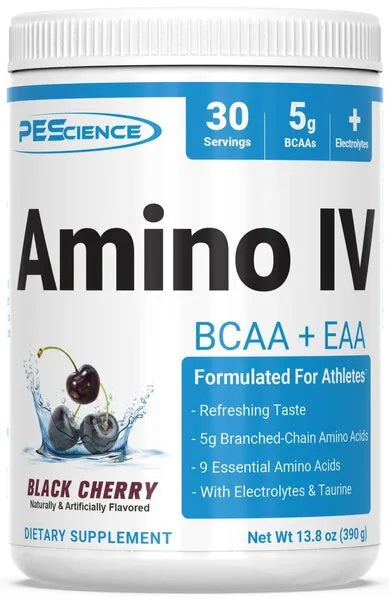 Amino IV Black Cherry - 390g - PEScience - Sporto papildai