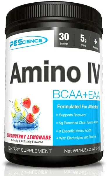 Amino IV Strawberry Lemonade - 405g - PEScience - Sporto papildai