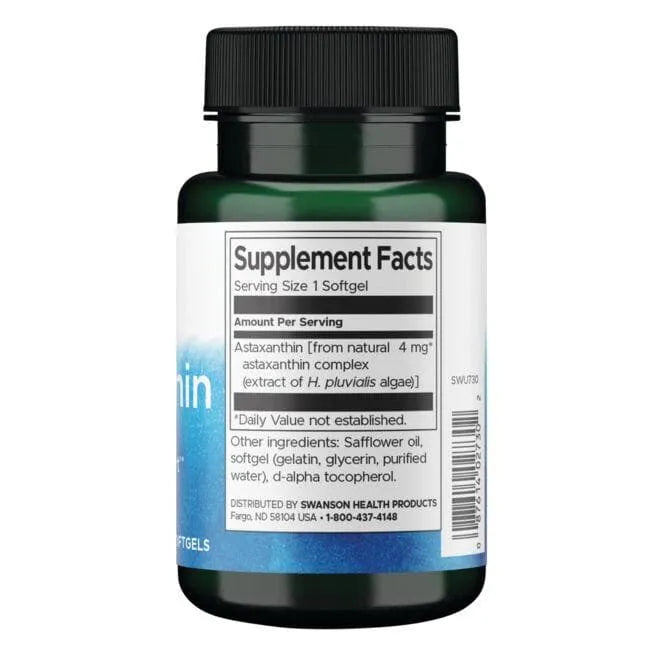 Astaxanthin - 4 mg - N60 - Astaksantinas - Swanson - Papildai