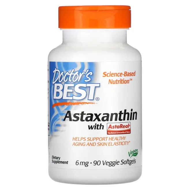 Astaxanthin with AstaReal 6mg - 90 veggie softgels - Doctor’s Best - Papildai