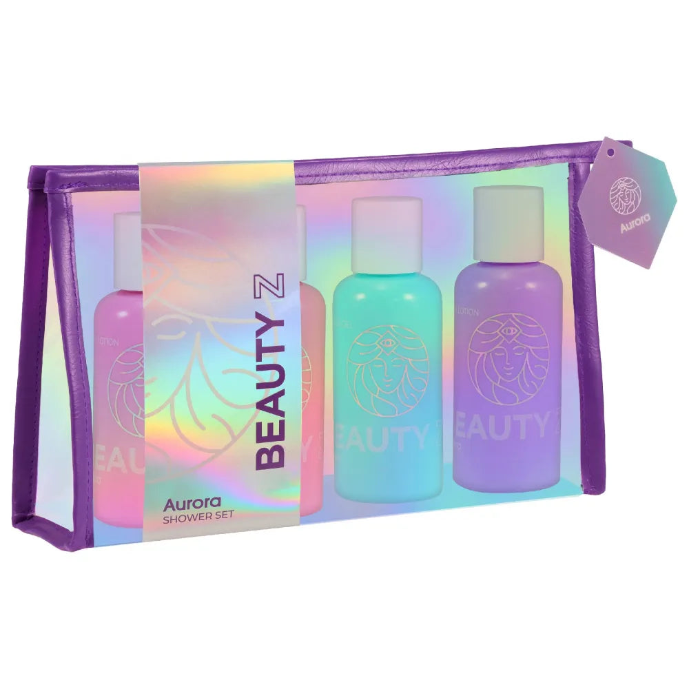 AURORA Beauty Gift Set with Peony & Rose Cosmetic Bag - 4 products - Kosmetika