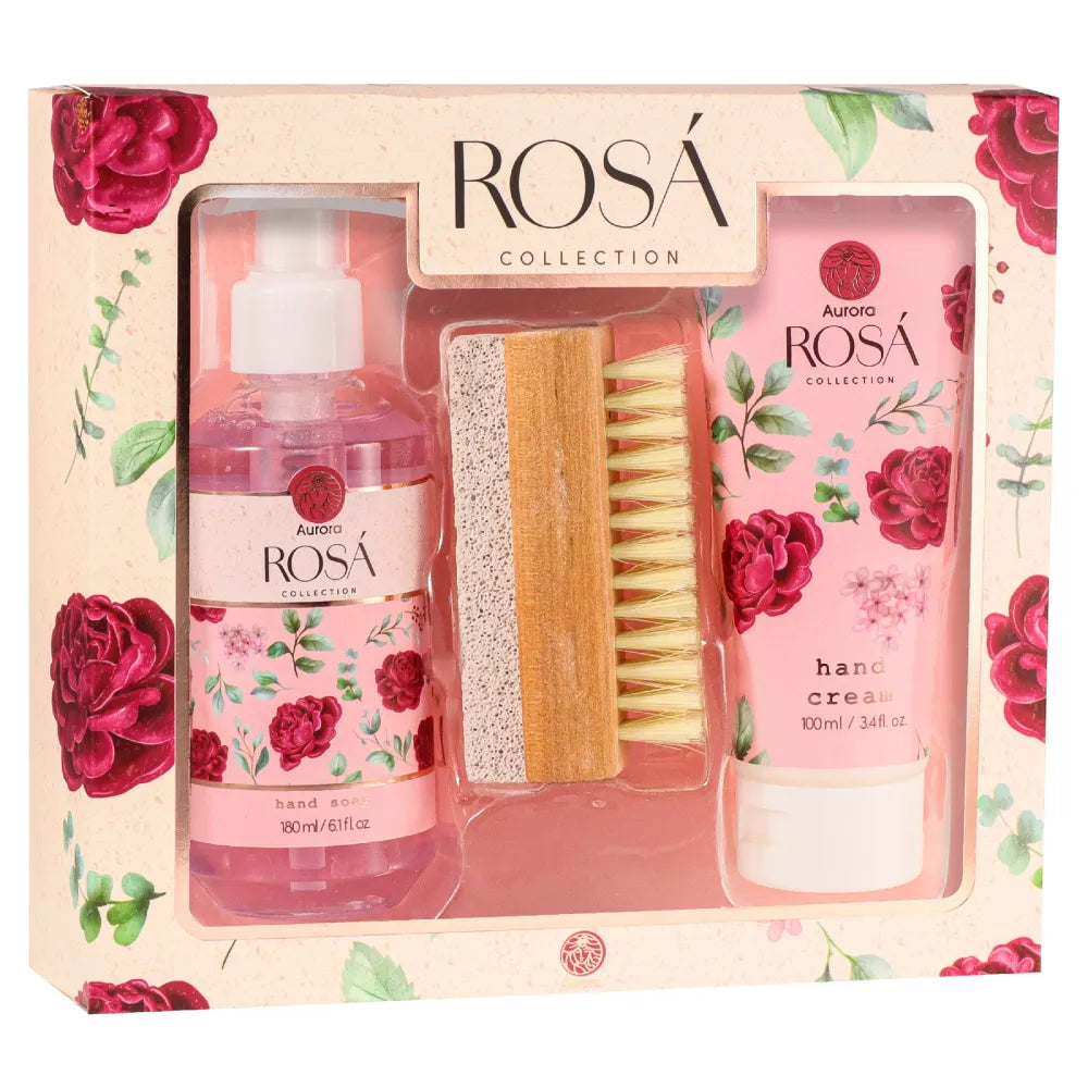 AURORA Gift set with Rosa Box brush - 3 products - Kosmetika