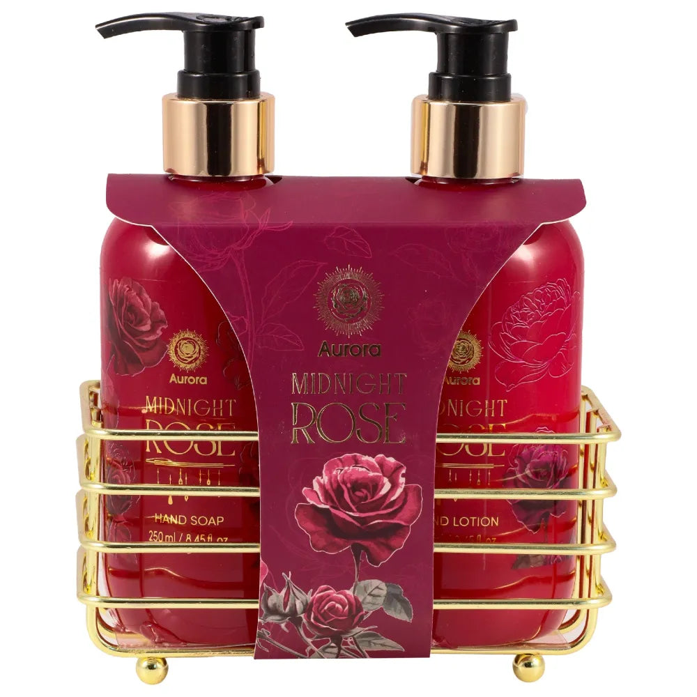 AURORA Midnight Rose Hand Care Gift Set Metal basket - 2 products - Kosmetika