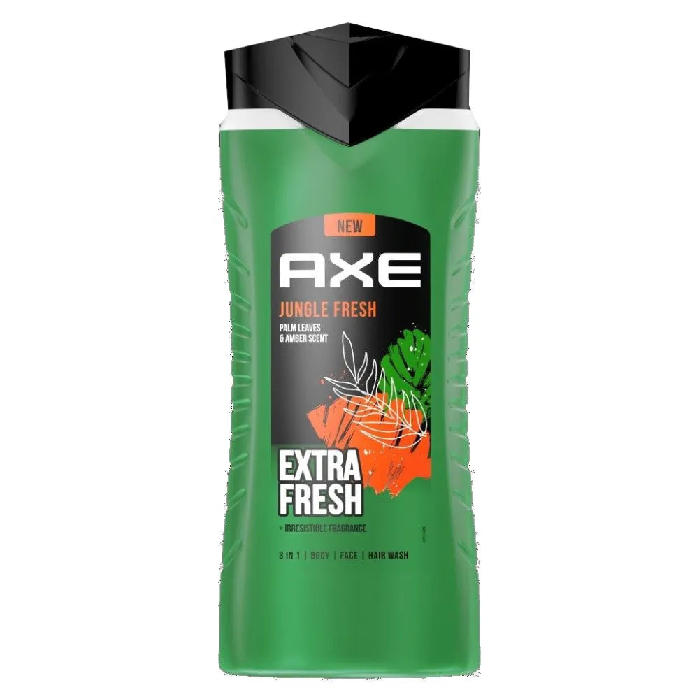 AXE Jungle Fresh dušo gelis vyrams 3in1 - Extra 400ml - Kosmetika
