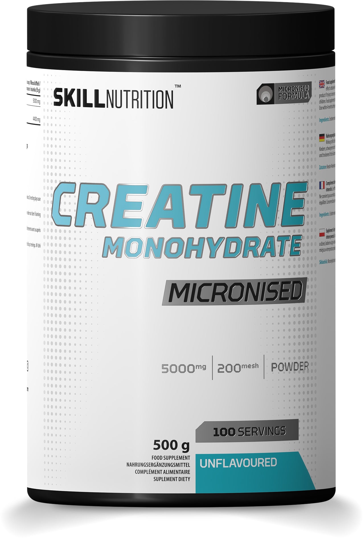 Micronised Creatine Monohydrate Unflavoured - 500g - Skill Nutrition
