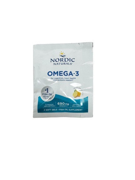 Omega-3, 690mg Lemon - 2 softgels (1 serving) - Nordic Naturals