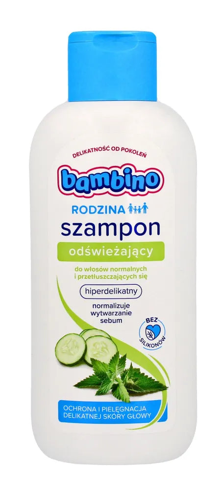 Bambino Family Refreshing Hair Shampoo - normal and oily 400ml - Vaikui ir mamai
