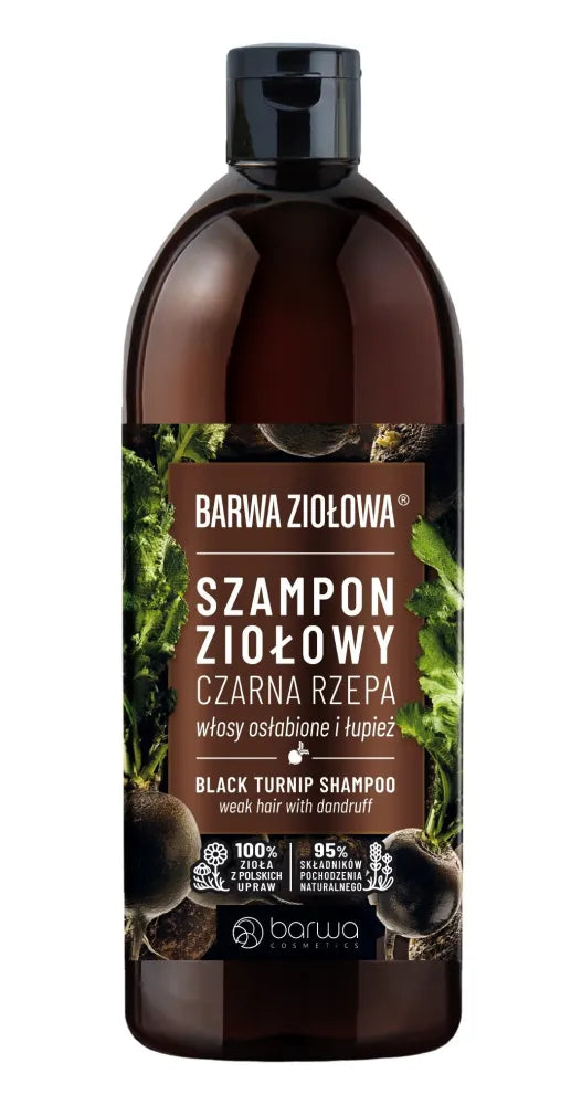 BARWA Herbal šampūnas juodasis ridikas – silpniems plaukams ir pleiskanoms 480ml - Kosmetika