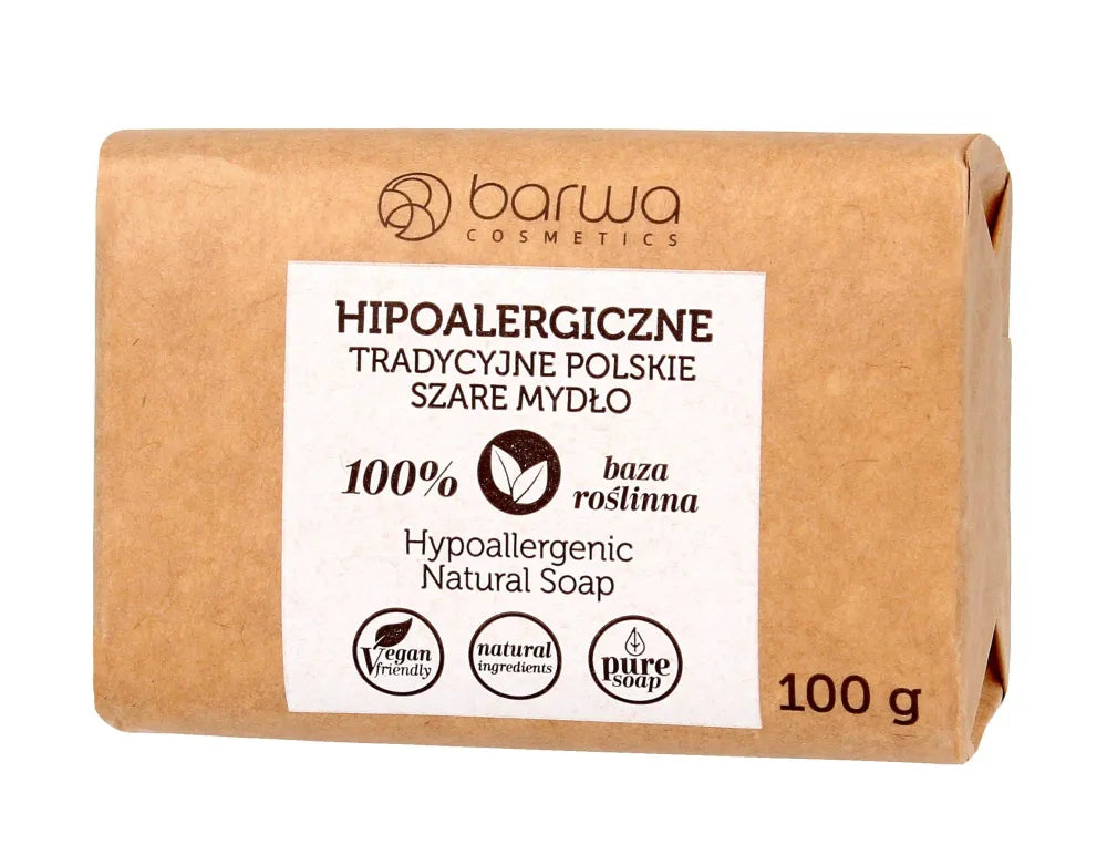 BARWA Hipoalerginė Pilka Tradicinė Lenkų muilas juostelėse 100g - Kosmetika