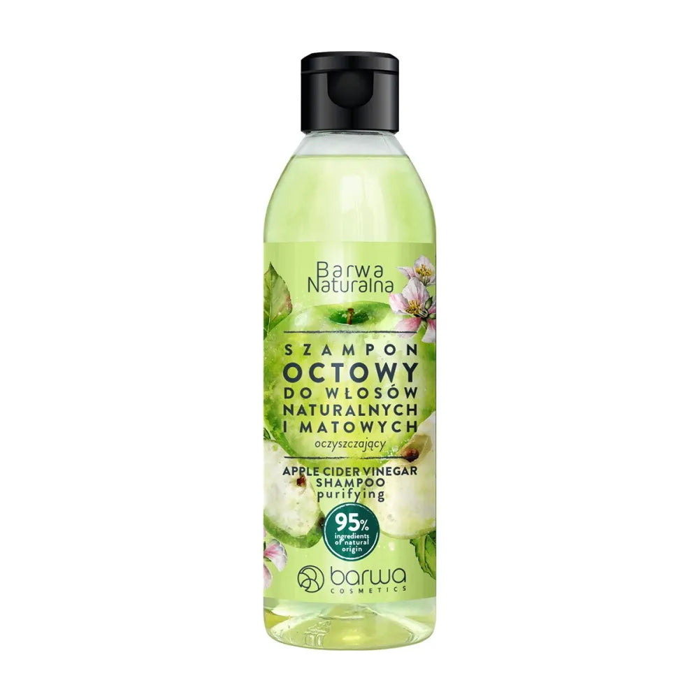 BARWA Natural Apple Cider Vinegar valantis šampūnas - natūraliems ir nuobodžiams plaukams 300ml - Kosmetika