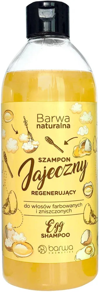 BARWA Natural Egg Regeneruojantis šampūnas - dažytiems ir pažeistiems plaukams 500ml - Kosmetika
