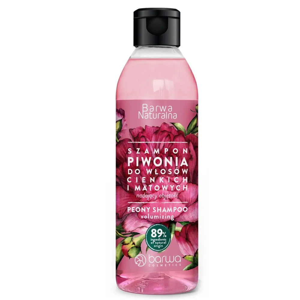 BARWA Natural Peony šampūnas ploniems ir nuobodiems plaukams - apimties suteikiantis 300ml - Kosmetika