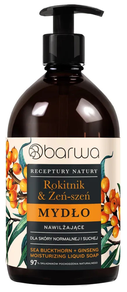 BARWA Nature’s Recipes Moisturizing Liquid Soap - Sea Buckthorn & Ginseng - Higiena