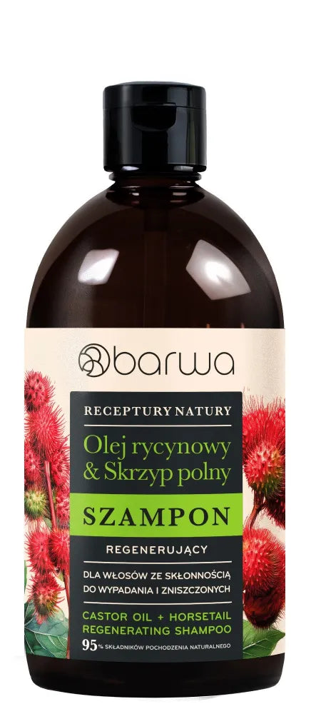 BARWA Nature’s Recipes Regenerating Shampoo for loss-prone and damaged hair - Castor Oil & Horsetail - Kosmetika