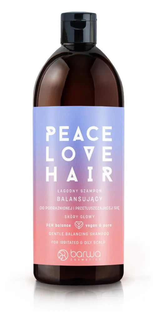 BARWA Peace Love Hair švelnus subalansuojantis šampūnas dirginamai ir riebiems plaukams 480ml - Kosmetika