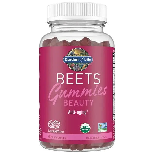 Beauty Beets Gummies Raspberry - 60 fruit - Garden of Life - Papildai
