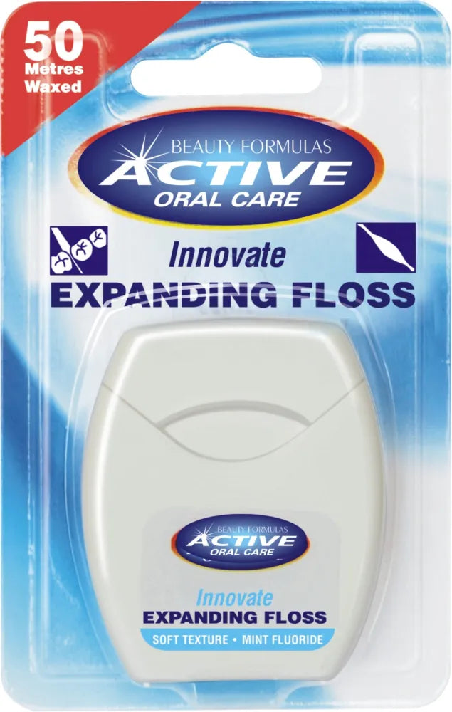 Beauty Formulas Active Oral Care Išsiplėtimo Mėtų Dantų Siūlas su Fluoru - Kosmetika