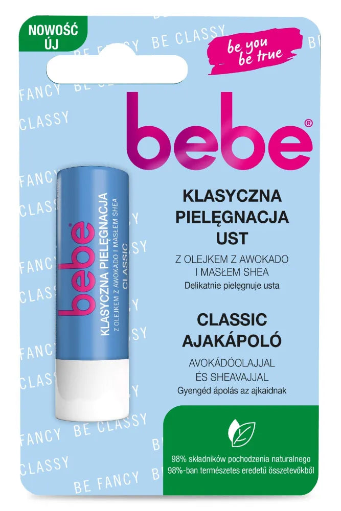 BEBE Protective lipstick ’Classic Lip Care’ su Avokado aliejumi ir Šalavijų sviestu 4.9g - Kosmetika