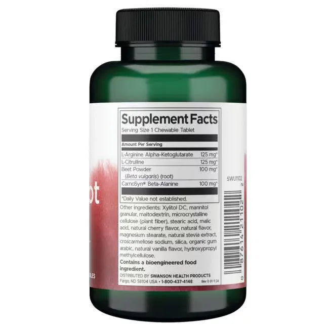 Beet Root NO+ - Fast Acting - Burokėliai - N60 - Swanson - Papildai