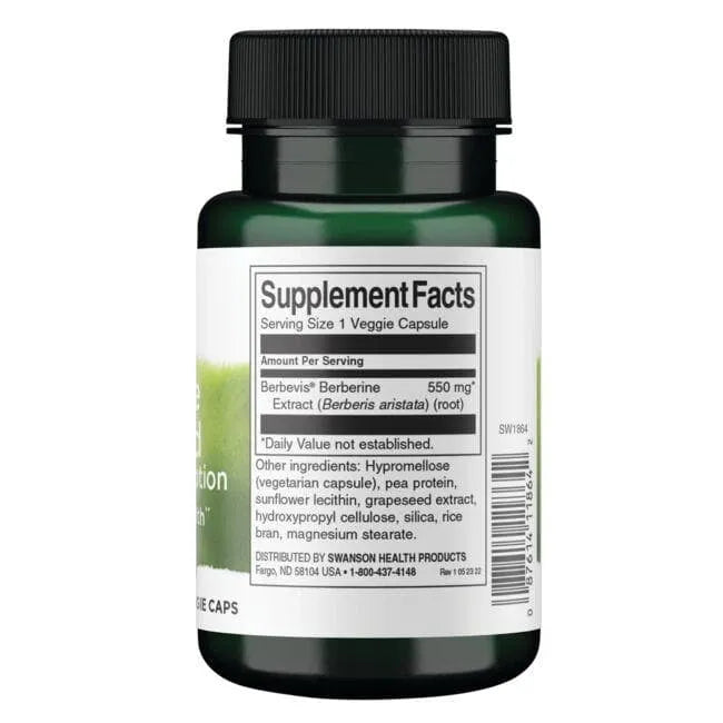 Berberine Advanced - Padidinto įsisavinimo - N30 - Berberinas - Swanson - Papildai