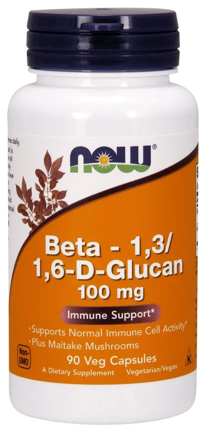 Beta - 1,3/1,6-D-Glucan 100mg - 90 vcaps - NOW Foods - Papildai