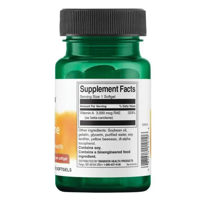 Beta Carotene - 10000 IU - N250 - karotinas - Swanson - Papildai