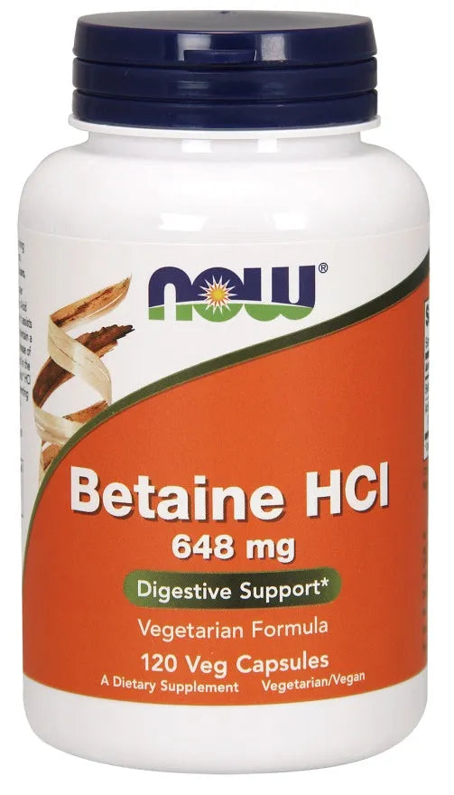Betaine HCl 648mg - 120 vcaps - NOW Foods - Papildai
