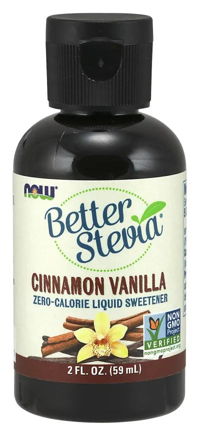 Better Stevia Liquid Cinnamon Vanilla - 59 ml - NOW Foods - Papildai