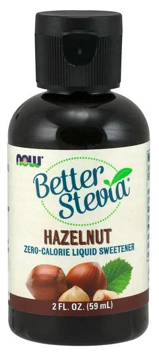 Better Stevia Liquid Hazelnut - 59 ml - NOW Foods - Papildai