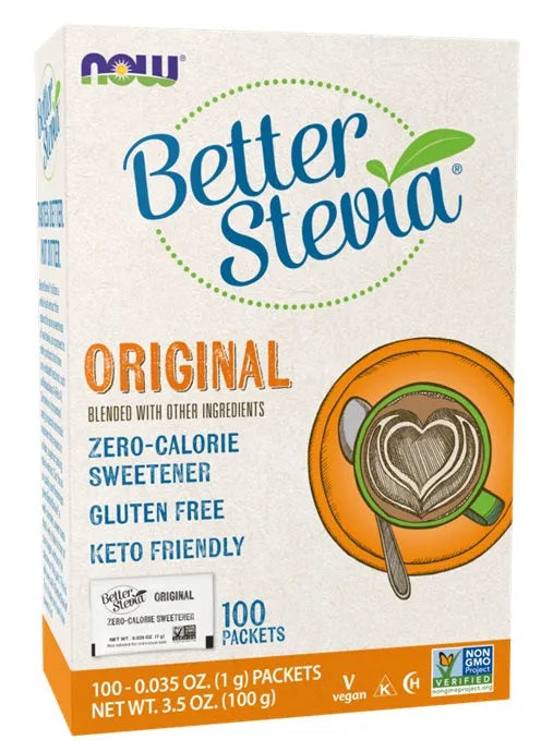 Better Stevia Packets Original - 100 - NOW Foods - Papildai