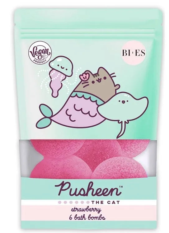 BI-ES Kids Fizzing Bath Balls Pusheen The Cat - Braškių 1op. - Kosmetika