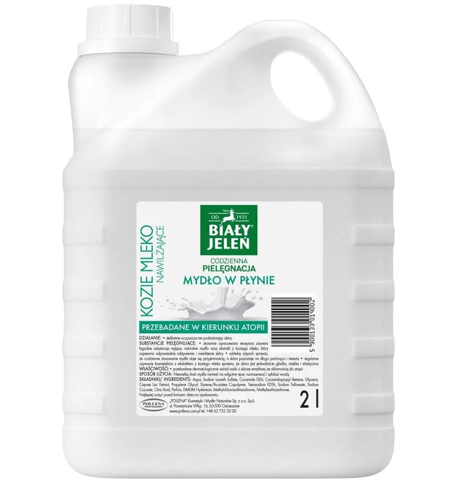 Biały Jeleń Hypoallergenic drėkinantis skystas muilas Goat Milk 2L - Kosmetika