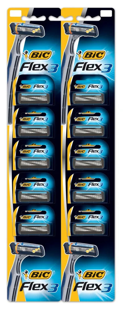 BIC Flex 03 skustuvai ant juostos 10 vnt - Kosmetika