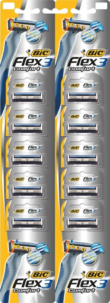 BIC Razor Flex 03 Comfort kortelė 10 vnt. - Kosmetika